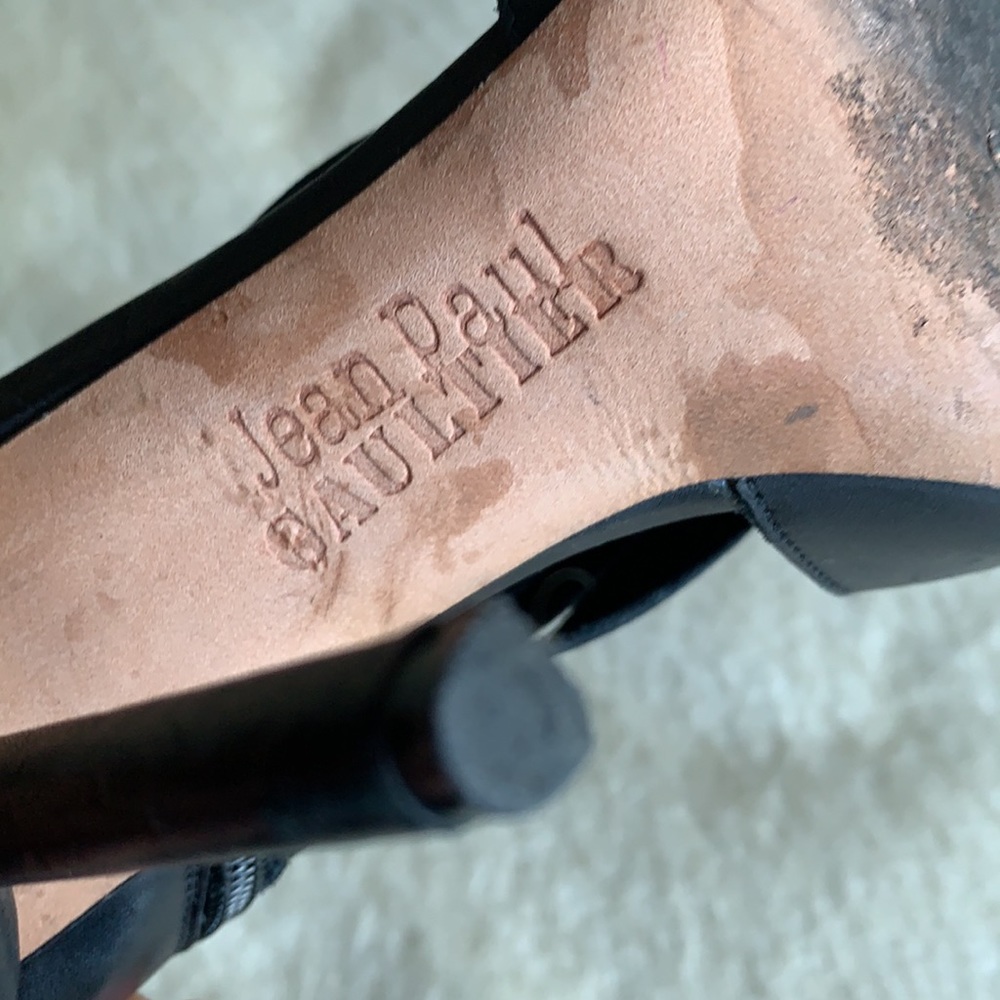 Jean Paul Gaultier black leather heels - Picture 2 of 6